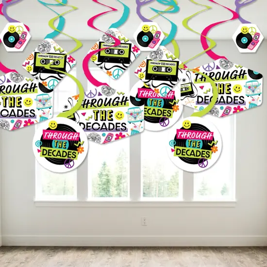 Big Dot of Happiness Through the Decades - 50s, 60s, 70s, 80s, and 90s Party Hanging Decor - Party Decoration Swirls - Set of 40 {4}