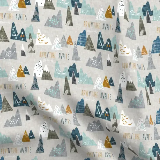 Various Fabrics by the Yard or Fat Quarter Boho, , Mountain, Adventure, Geometric, Blue, Nursery Custom Printed Fabric by Spoonflower {5}
