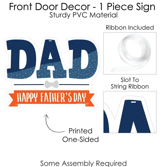 Big Dot of Happiness Happy Father's Day - Hanging Porch We Love Dad Party Outdoor Decorations - Front Door Decor - 1 Piece Sign {6}