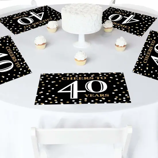 Big Dot of Happiness Adult 40th Birthday - Gold - Party Table Decorations - Birthday Party Placemats - Set of 16 {3}