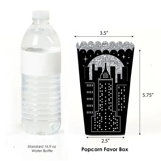 Big Dot of Happiness Nighttime City Skyline - New York Party Favor Popcorn Treat Boxes - Set of 12 {3}
