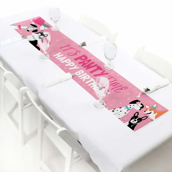 Big Dot of Happiness Pawty Like a Puppy Girl - Pink Dog Happy Birthday Decorations Party Banner {7}