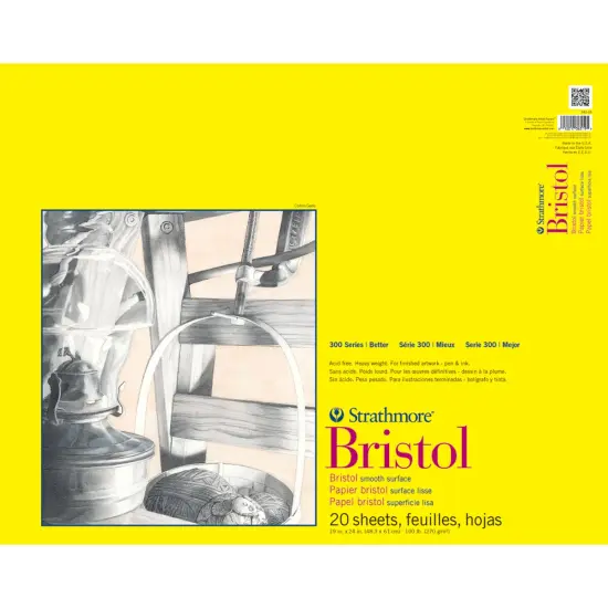 Strathmore Bristol Smooth Paper Pad 19"X24"-20 Sheets {1}