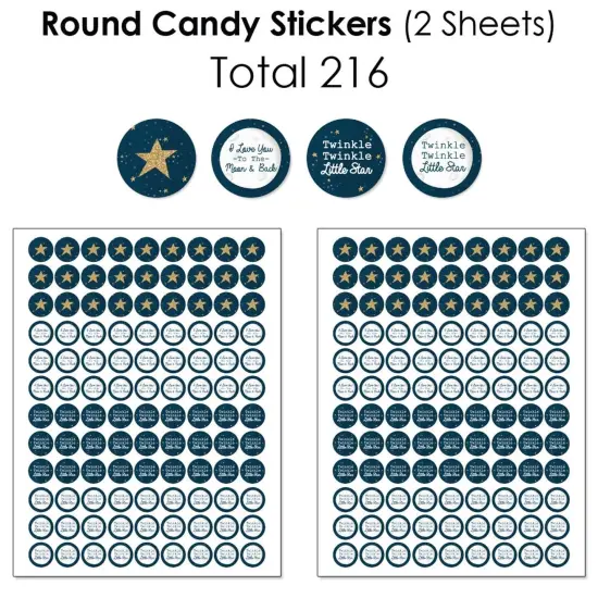 Big Dot of Happiness Twinkle Twinkle Little Star - Baby Shower or Birthday Party Candy Favor Sticker Kit - 304 Pieces {6}