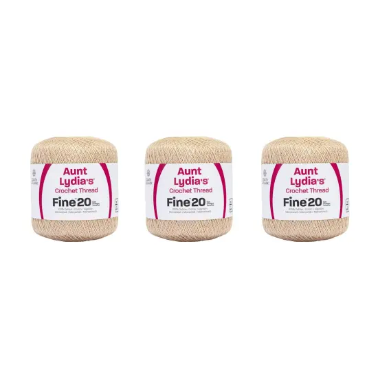 Aunt Lydia Extra Fine Natural Crochet - 3 Pack of 400y/365m - Cotton - Gauge 20 - Crochet {1}