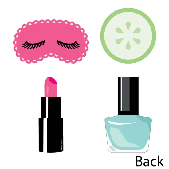 Big Dot of Happiness Spa Day - Eye Mask, Nail Polish, Lipstick and Cucumber Decorations DIY Girls Makeup Party Essentials - Set of 20 {4}