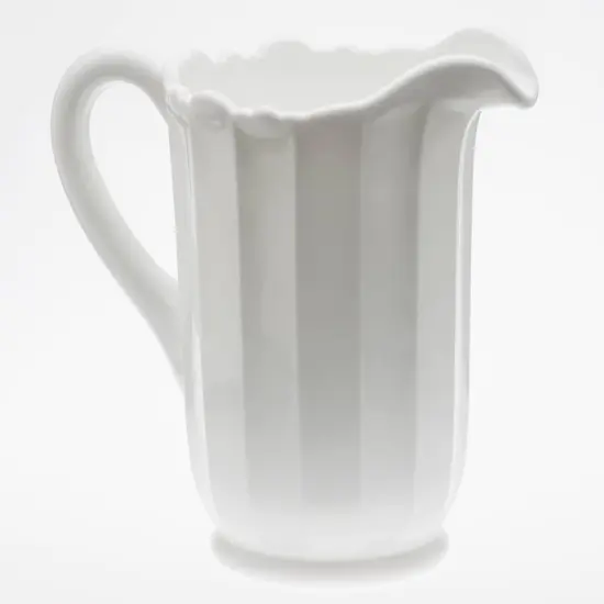 Mosser Glass Hand Pressed Pitcher with Custom Molded Lid 40 Oz Milk White {1}