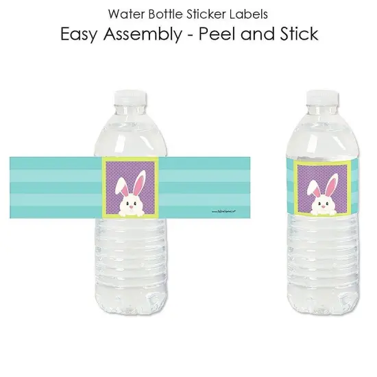 Big Dot of Happiness Hippity Hoppity - Easter Bunny Party Water Bottle Sticker Labels - Set of 20 {3}