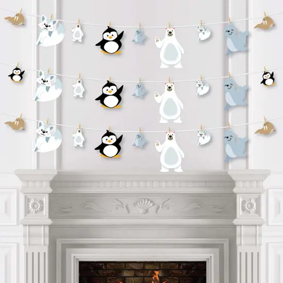 Big Dot of Happiness Arctic Polar Animals - Winter Baby Shower or Birthday Party DIY Decorations - Clothespin Garland Banner - 44 Pieces {6}