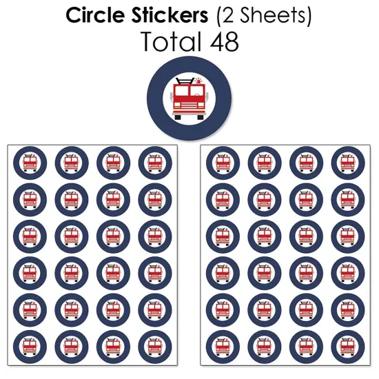 Big Dot of Happiness Fired Up Fire Truck - Firefighter Firetruck Baby Shower or Birthday Party Candy Favor Sticker Kit - 304 Pieces {7}
