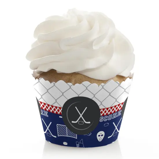 Big Dot of Happiness Shoots and Scores - Hockey - Baby Shower or Birthday Party Decorations - Party Cupcake Wrappers - Set of 12 {1}