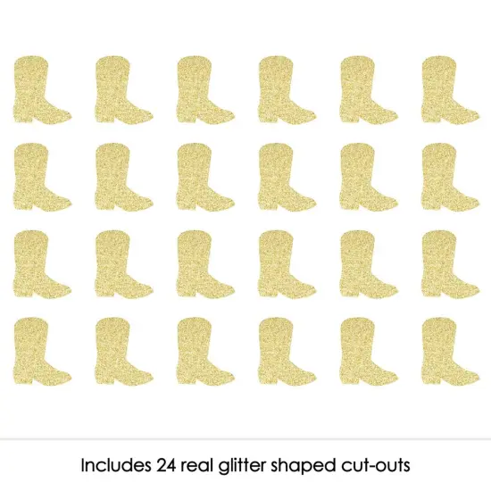 Big Dot of Happiness Gold Glitter Cowboy Boot - No-Mess Real Gold Glitter Cut-Outs - Western Party Confetti - Set of 24 {3}