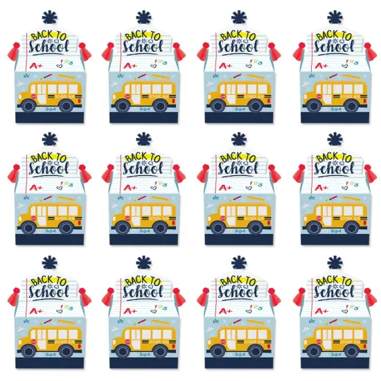 Big Dot of Happiness Back to School - Treat Box Party Favors - First Day of School Classroom Decorations Goodie Gable Boxes - Set of 12 {6}