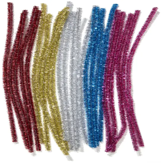 CousinDIY Tinsel Stems 6mmx12" 25/Pkg-Multi {3}