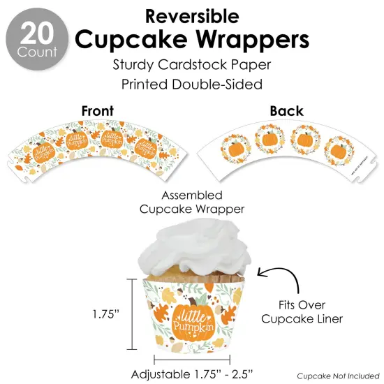 Big Dot of Happiness Little Pumpkin - Fall Birthday Party or Baby Shower Favors and Cupcake Kit - Fabulous Favor Party Pack - 100 Pieces {6}