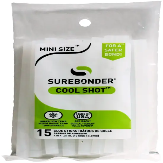 Surebonder Super Low-Temp Cool Shot Mini Glue Sticks 15/Pkg-.27"X4" Clear {1}