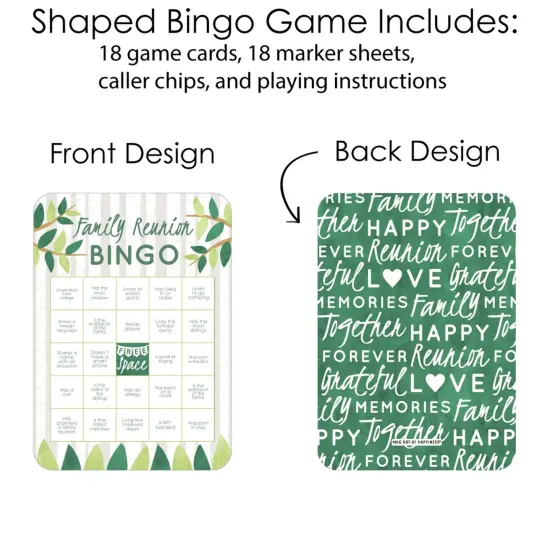 Big Dot of Happiness Family Tree Reunion - Bingo Cards and Markers - Family Gathering Party Bingo Game - Set of 18 {4}