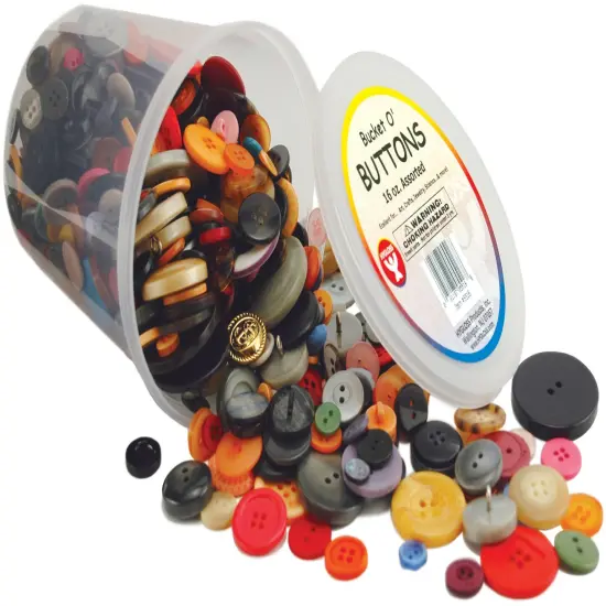 Hygloss Bucket O' Buttons 16 Oz.-Assorted Colors & Sizes {2}