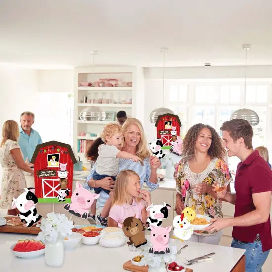 Big Dot of Happiness Farm Animals - Barnyard Baby Shower or Birthday Party Centerpiece Sticks - Showstopper Table Toppers - 35 Pieces {6}