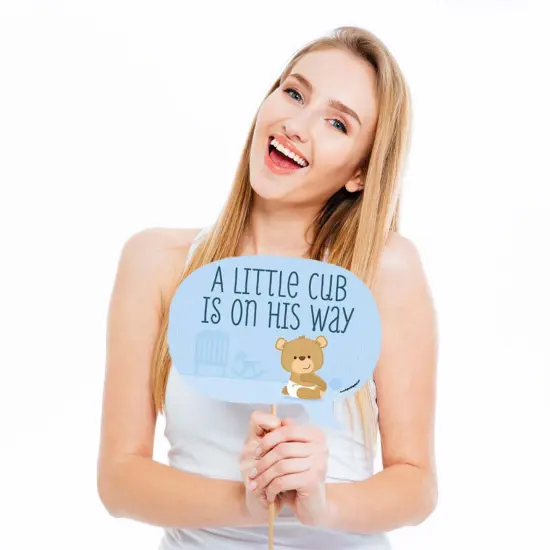 Big Dot of Happiness Funny Baby Boy Teddy Bear - Baby Shower Photo Booth Props Kit - 10 Piece {3}