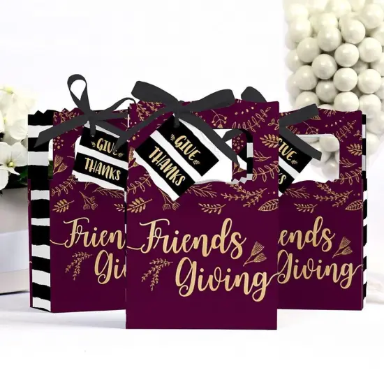 Big Dot of Happiness Elegant Thankful for Friends - Friendsgiving Thanksgiving Party Favor Boxes - Set of 12 {4}