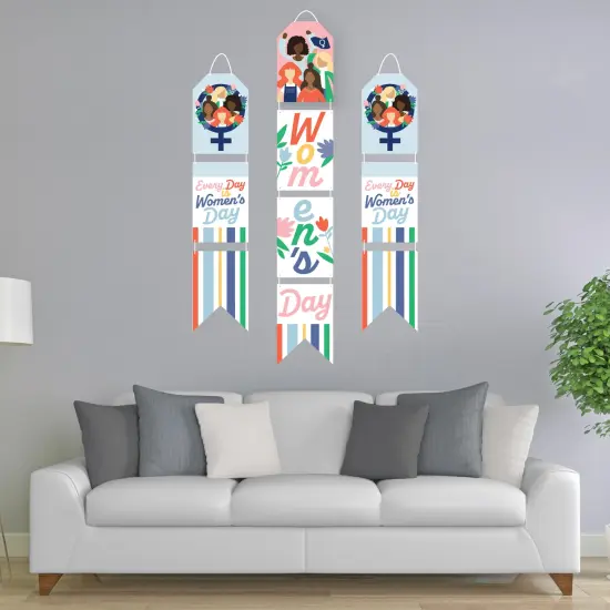 Big Dot of Happiness Women's Day - Hanging Vertical Paper Door Banners - Feminist Party Wall Decoration Kit - Indoor Door Decor {3}