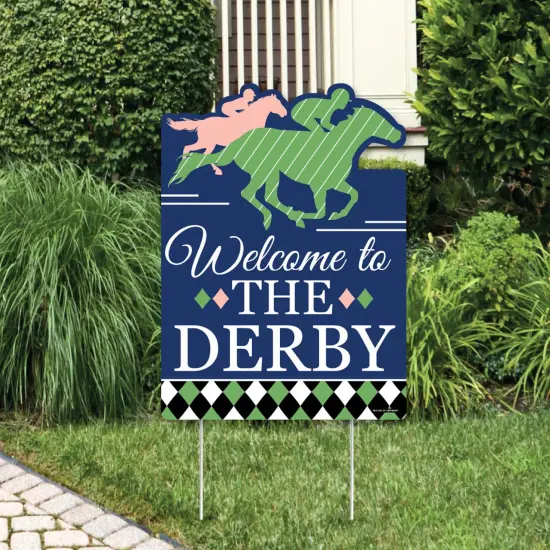 Big Dot of Happiness Kentucky Horse Derby - Party Decorations - Horse Race Party Welcome Yard Sign {1}