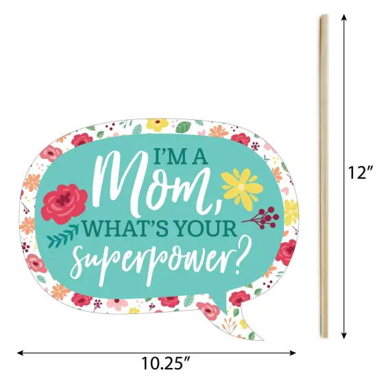 Big Dot of Happiness Funny Colorful Floral Happy Mother's Day - We Love Mom Party Photo Booth Props Kit - 10 Piece {6}