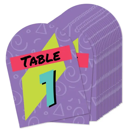 Big Dot of Happiness 90&rsquo;s Throwback - 1990s Party Double-Sided 5 x 7 inches Cards - Table Numbers - 1-20 {1}