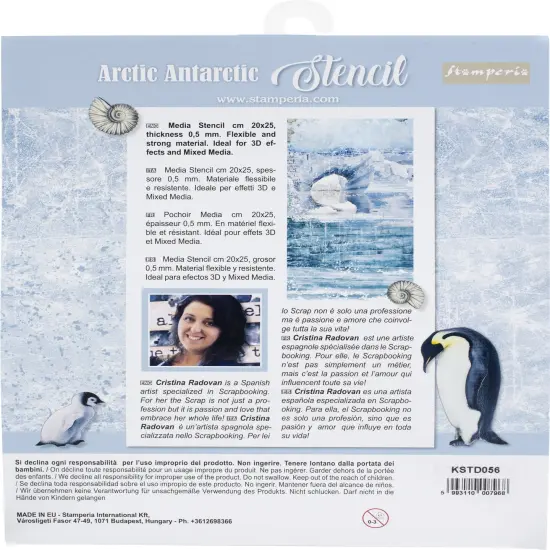 Stamperia Stencil 7.87"X9.84"-Whale, Arctic Antarctic {3}