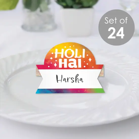 Big Dot of Happiness Holi Hai - Festival of Colors Party Tent Buffet Card - Table Setting Name Place Cards - Set of 24 {3}