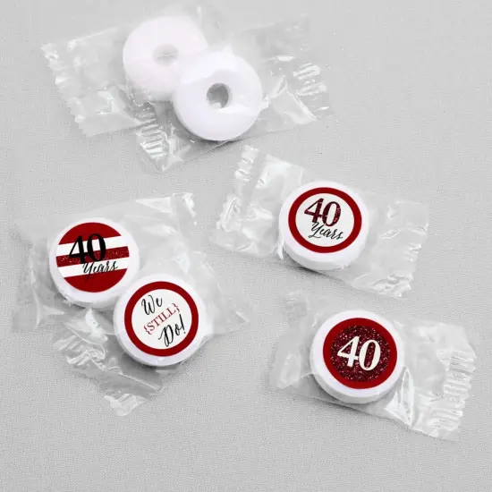 Big Dot of Happiness We Still Do - 40th Wedding Anniversary - Party Round Candy Sticker Favors - Labels Fits Chocolate Candy (1 sheet of 108) {4}