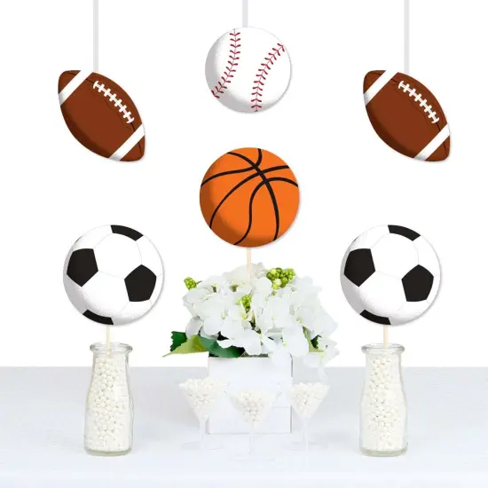 Big Dot of Happiness Go, Fight, Win - Sports - Basketball Baseball Football & Soccer Decor DIY Baby Shower or Birthday Party Essentials - Set of 20 {1}