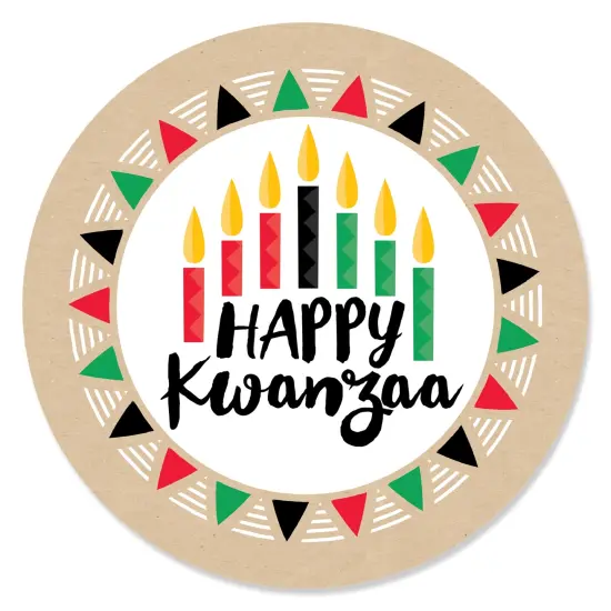 Big Dot of Happiness Happy Kwanzaa - Heritage Holiday Party Circle Sticker Labels - 24 Count {1}
