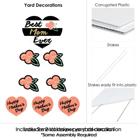 Big Dot of Happiness Best Mom Ever - Yard Sign & Outdoor Lawn Decorations - Mother's Day Yard Signs - Set of 8 {6}