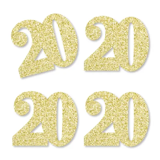Big Dot of Happiness Gold Glitter 20 - No-Mess Real Gold Glitter Cut-Out Numbers - 20th Birthday Party Confetti - Set of 24 {1}