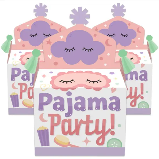 Big Dot of Happiness Pajama Slumber Party - Treat Box Party Favors - Girls Sleepover Birthday Party Goodie Gable Boxes - Set of 12 {3}