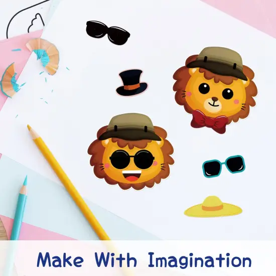 Wrapables Make Your Own Sticker Sheets, DIY Make a Face Animal, Food, Party Favor Stickers (24 Sheets) Zoo Animals {3}