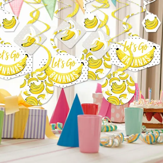 Big Dot of Happiness Let's Go Bananas - Tropical Party Hanging Decor - Party Decoration Swirls - Set of 40 {3}