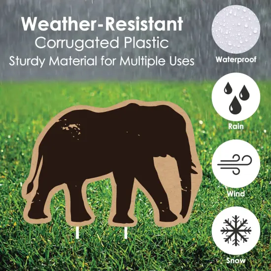 Big Dot of Happiness Wild Safari - Giraffe Elephant Lion & Rhino Lawn Decor - Outdoor African Jungle Birthday Party or Baby Shower Yard Decor - 10 Pc {6}