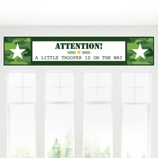 Big Dot of Happiness Camo Hero - Army Military Camouflage Baby Shower Decorations Party Banner {6}