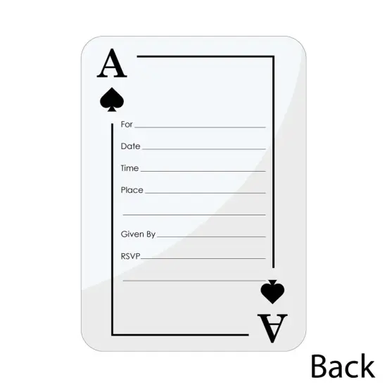 Big Dot of Happiness Las Vegas - Shaped Fill-in Invitations - Casino Party Invitation Cards with Envelopes - Set of 12 {4}