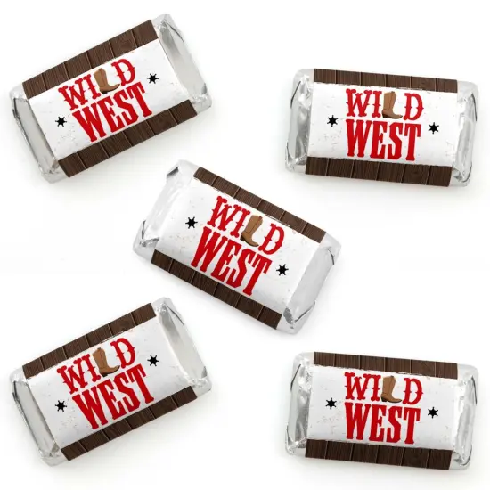 Big Dot of Happiness Western Hoedown - Mini Candy Bar Wrapper Stickers - Wild West Cowboy Party Small Favors - 40 Count {1}