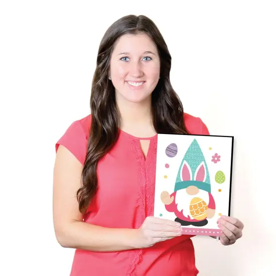 Big Dot of Happiness Easter Gnomes - Spring Bunny Wall Art and Kids Room Decor - 7.5 x 10 inches - Set of 3 Prints {7}