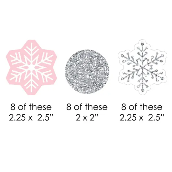 Big Dot of Happiness Pink Winter Wonderland - Paper Straw Decor - Holiday Snowflake Birthday Party or Baby Shower Striped Decorative Straws -Set of 24 {3}