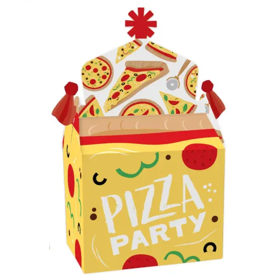 Big Dot of Happiness Pizza Party Time - Treat Box Party Favors - Baby Shower or Birthday Party Goodie Gable Boxes - Set of 12 {1}