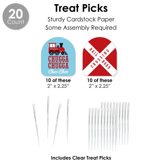 Big Dot of Happiness Railroad Party Crossing - Steam Train Birthday Party or Baby Shower Favors and Cupcake Kit - Fabulous Favor Party Pack - 100 Pc {7}