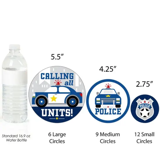 Big Dot of Happiness Calling All Units - Police - Cop Birthday Party or Baby Shower Giant Circle Confetti - Party D&eacute;cor - Large Confetti 27 Count {3}