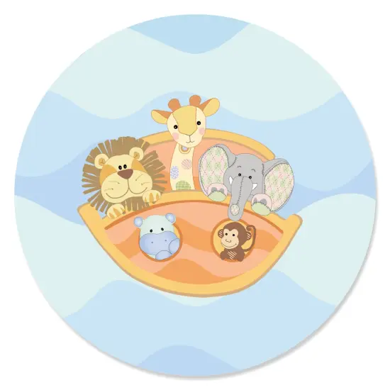 Big Dot of Happiness Noah's Ark - Baby Shower Circle Sticker Labels - 24 Count {1}