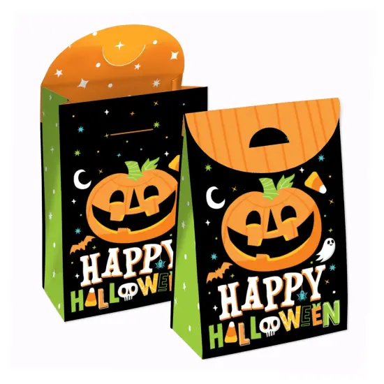 Big Dot of Happiness Jack-O'-Lantern Halloween - Kids Halloween Gift Favor Bags - Party Goodie Boxes - Set of 12 {1}